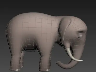 Elephant with tusks 3D model