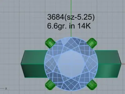 Round Solitaire Ring 3684 3D print model