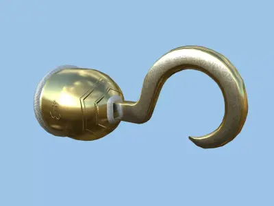 Pirate Hook A4 - Golden Luxury - Character Design Fashion Low-poly 3D model