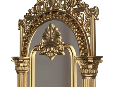 Carved Classic Mirror Collection Low-poly 3D model