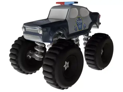 Police  Cartoon  Car 3D model