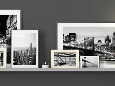 Decorative Set - 3 shelf 3D model