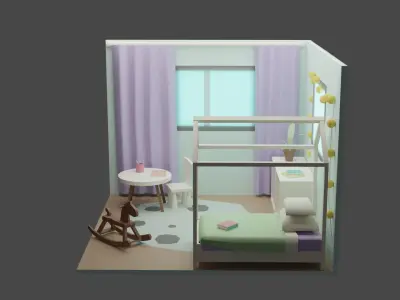 Child Room 4 Low-poly 3D model