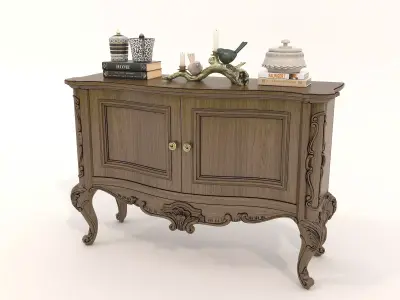 Classic European style Sideboard and Decoration 3 3D model