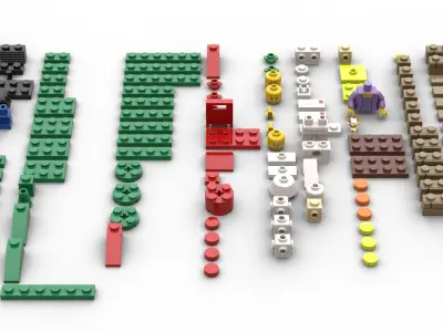 TwindBricks3D - 40263 Christmas Town Square 3D print model