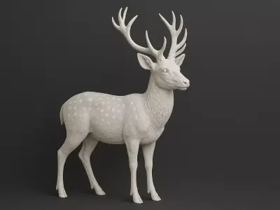 Fallow Deer Sculpture 3D print model