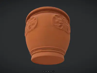 Terracotta Plant Pot 3 Low-poly 3D model