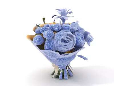 Vibrant Floral Bouquet model pack Low-poly 3D model