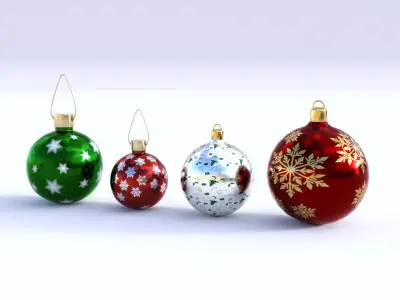 Christmas Ball Pack Low-poly 3D model