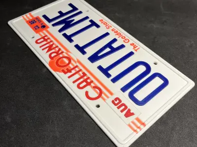 Back to the Future DeLorien Licence Plate Wall Plaque 3D print model