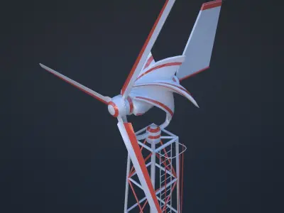 wind turbine Low-poly 3D model