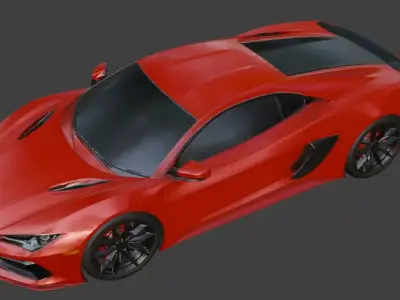 Sport Car Red 3D Model  3D model