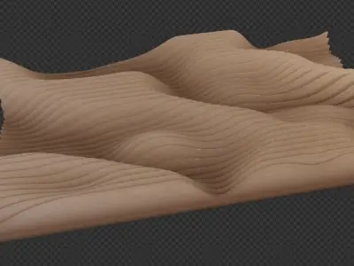 Artistic deco mantic wave 3D print model
