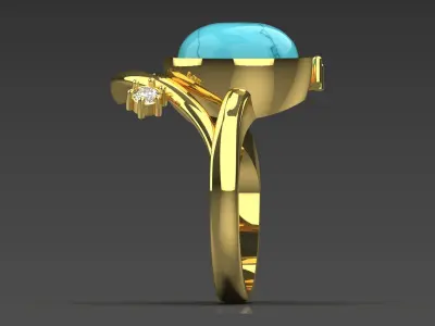 Yellow Gold Womens Ring jr00153 3D print model
