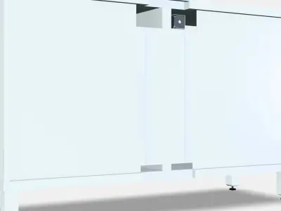 BESTA TV bench with doors 23 Low-poly 3D model
