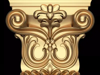 Carved Capital 07 Low-poly 3D model