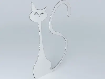 Wood cat wall decor Free 3D model