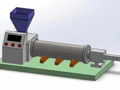 Industrial Extrusion Machine 3D Model   STEP File 3D model