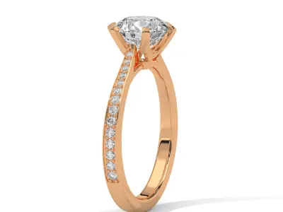 solitaire ring with detail images and 360 render videos 9 3D print model