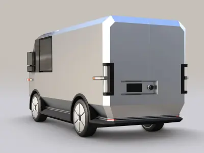 Electric Delivery Van PBR 3D model
