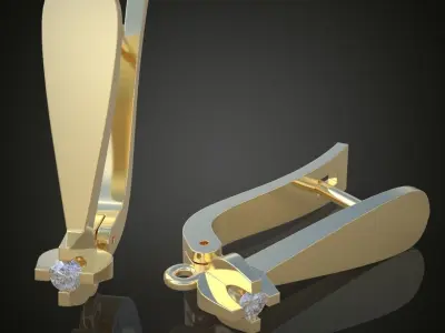 Earring 3D model 3D printable model 0127-20ol26 Free 3D print model