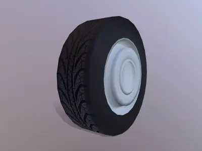 Truck Tyre Low-poly 3D model get