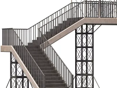 Pedestrian Crossing Bridge 3D model