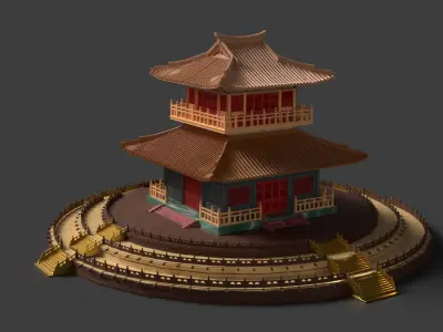 Chinese ancient house   Low-poly 3D model buy