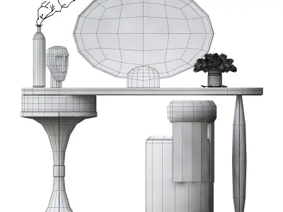 Toilet table collection 3d model Low-poly 3D model