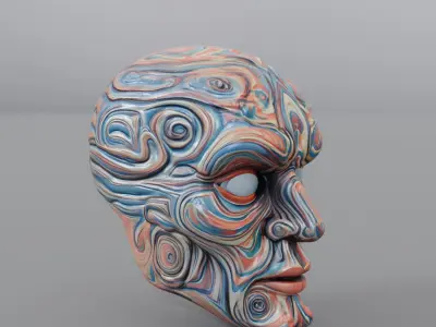 abstract head 3D model