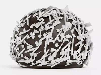 Chocolate Candy V3 - Dark Chocolate Dome with Coconut Powder 3D model