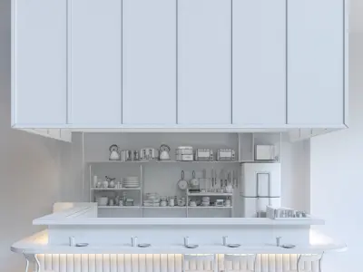 Restaurant modern bar design 3D model