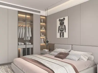 Modern Bedroom Scene 41 3D model
