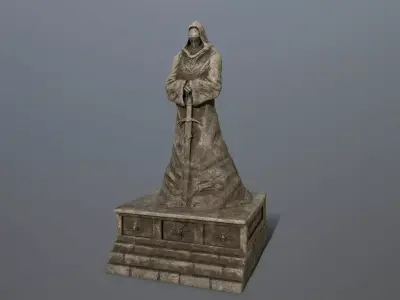 old statue 4 Low-poly 3D model