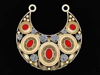 AFGHANI STYLE PRECIOUS NECKLACE 3D PRINTABLE MODEL 3D print model