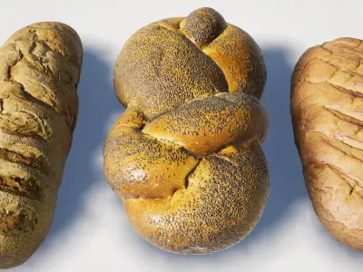 UE Bread Set 01 3D model