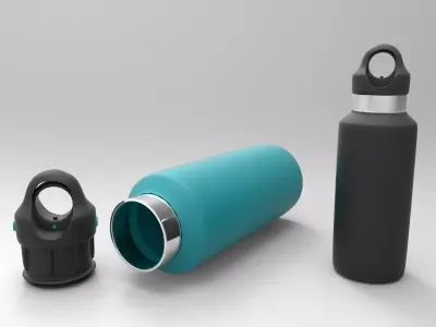 bottle stainless steel water Low-poly 3D model