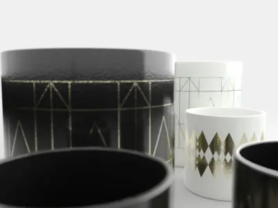 Scandinavian Pots 01 Low-poly 3D model