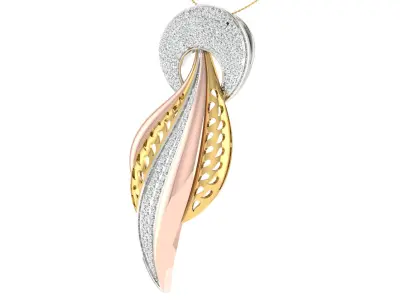 Solitaire Women Pendant 3dm STL OBJ FBX Renders Details 3D print model 5