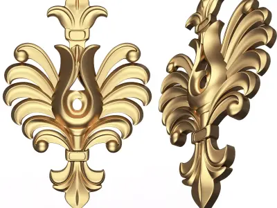 Carved Flower Decor 02 Low-poly 3D model