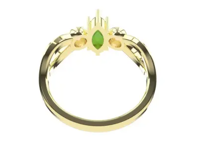 Trilogy marquise twisted ring for 3d printing 3D print model