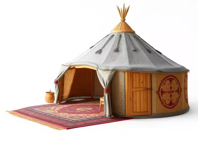 Nomadic Yurt Structure model pack Low-poly 3D model
