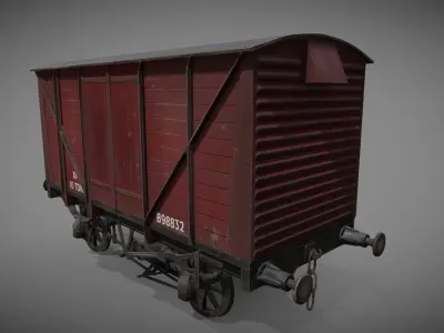 Covered Car Wagon Low-poly 3D model