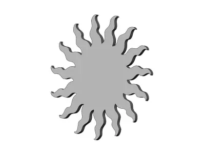 Sun onlay relief 3D print model