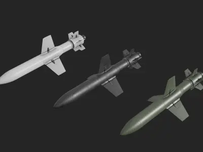 Sci Fi Missile Shark series Demo Kit Free low-poly 3D model