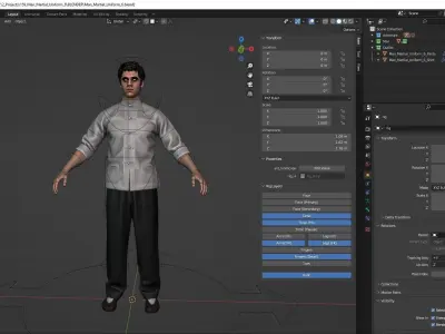 Man - Martial Uniform 6 - Modular - Rigged Low-poly 3D model