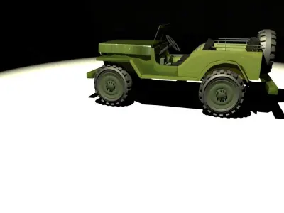 jeep car low poly Low-poly 3D model