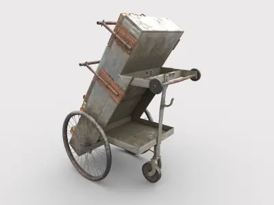 Old Book Cart 3D model