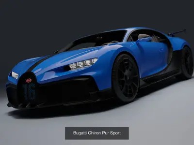 Bugatti Hypercar Bundle  Chiron Veyron Divo 3D Model Pack