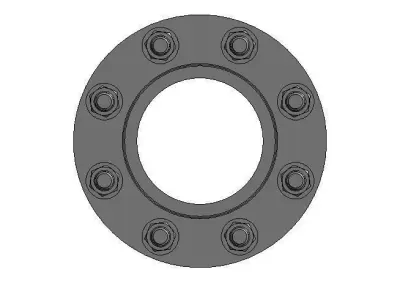 Flange Double  W Bolts W Stub serrated -  Size - 25mm-250mm 3D print model